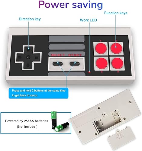 Miniatura 5 de Retro Game Console,Wireless Retro Gaming Console with Built-in 820 Games,Dual Wireless Controllers,AV Output Plug and Play Video Game Console.