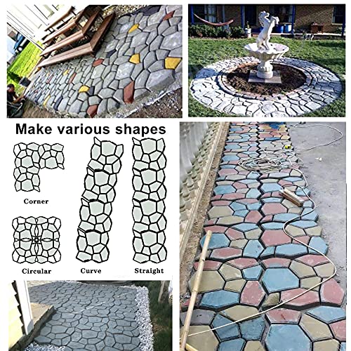 nutroeno 2 Pack Concrete Molds for Walkways – Concrete Stencils, Concrete Stamps, Cement Mold, Walk Maker Molds for Concrete Reusable Lawn Yard Garden Patios. 19.7"x19.7"x1.8".