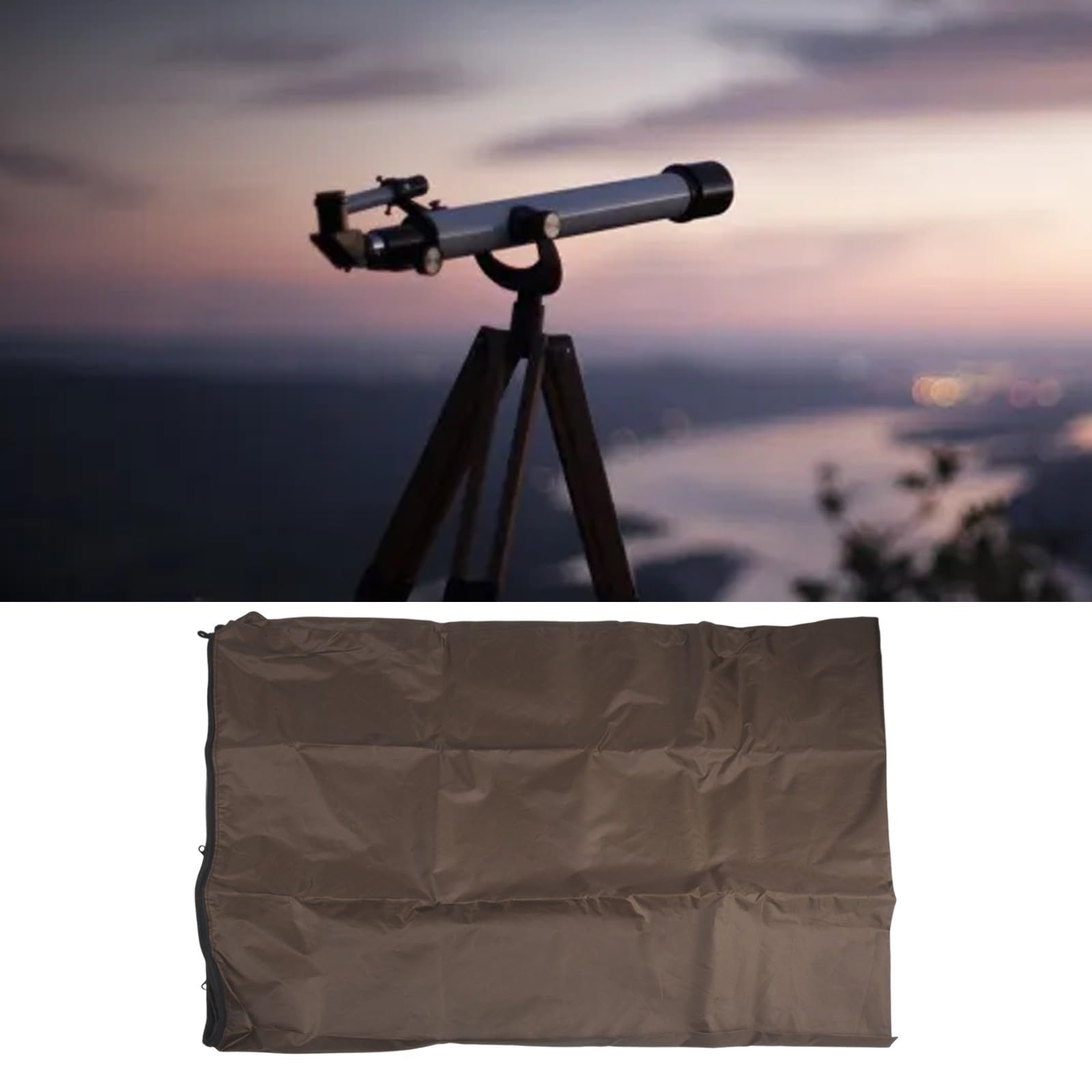 420D Oxford Housse de protection télescope 160 x 120 cm - Bâche robuste noir et gris extérieur pluie poussière