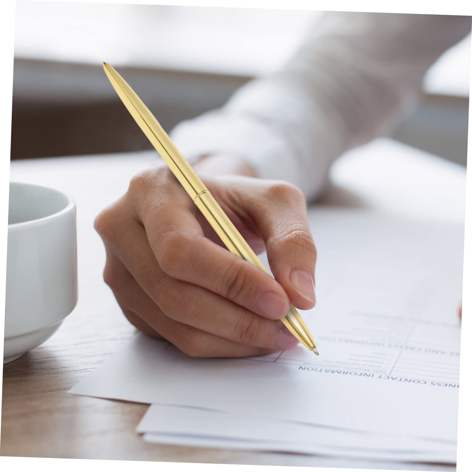 Cabilock 2 Pièces Stylo De Signature Stylo à Bobine Signe Livre D'or Avec Support s De Table De Banque Pour Invité Camouflage Cristal Métal De Banque Bureau