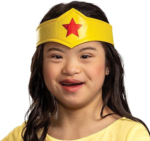 Miniatura 3 de Disguise Disfraz de Mujer Maravilla para niños, overol oficial de la Mujer Maravilla adaptativo con falda