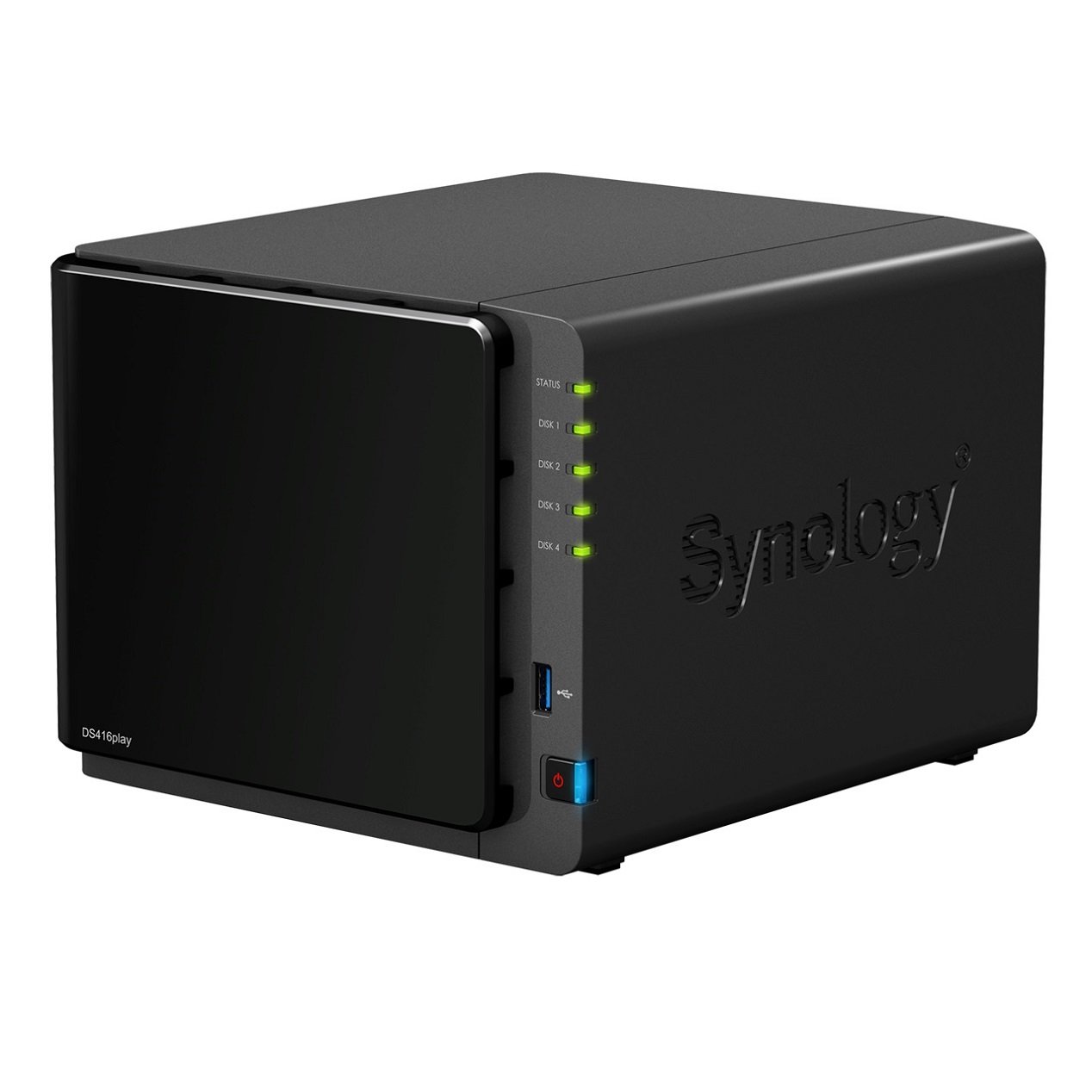 Synology DS416play - Servidor NAS para archivos multimedia y transcodificación 4K UHD (Intel Celeron N3060, HDD de 40 TB, 1 GB DDR3, USB 3.0), color negro