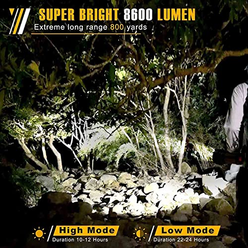 Rechargeable Flashlight, Super Bright 180000 Lumen Led High Power Spotlight Handheld Spotlight 12000Mah With Waterproof Design& Rechargeable Feature,Perfect For Home Power Failure & Boat Use. (Gold) #TOP1