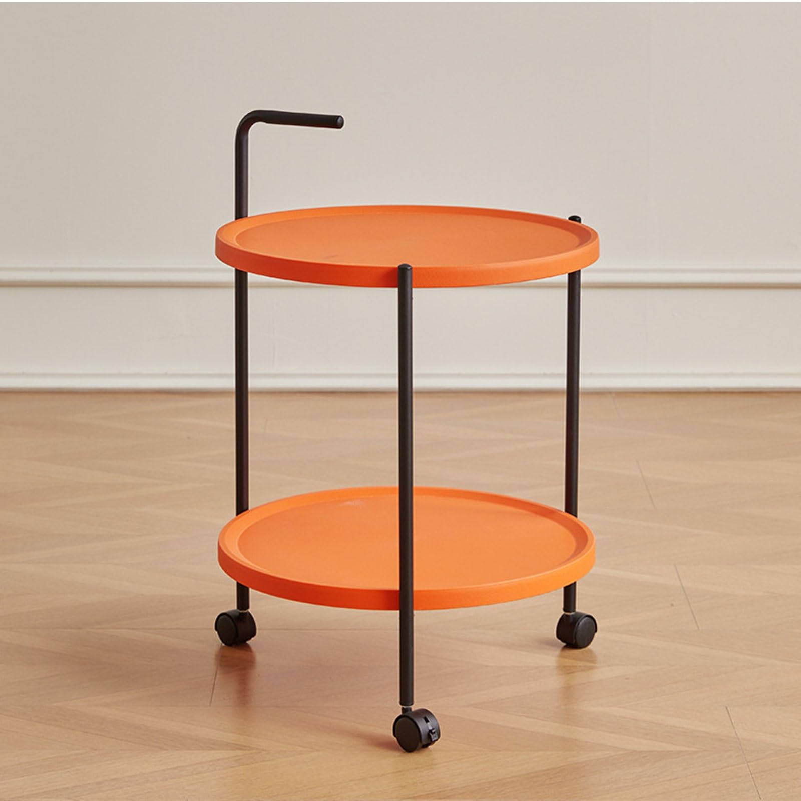 Mesa auxiliar redonda moderna pequeña con ruedas, para sala de estar y dormitorio, mesita de noche, perfecta para decoración del hogar AREBH