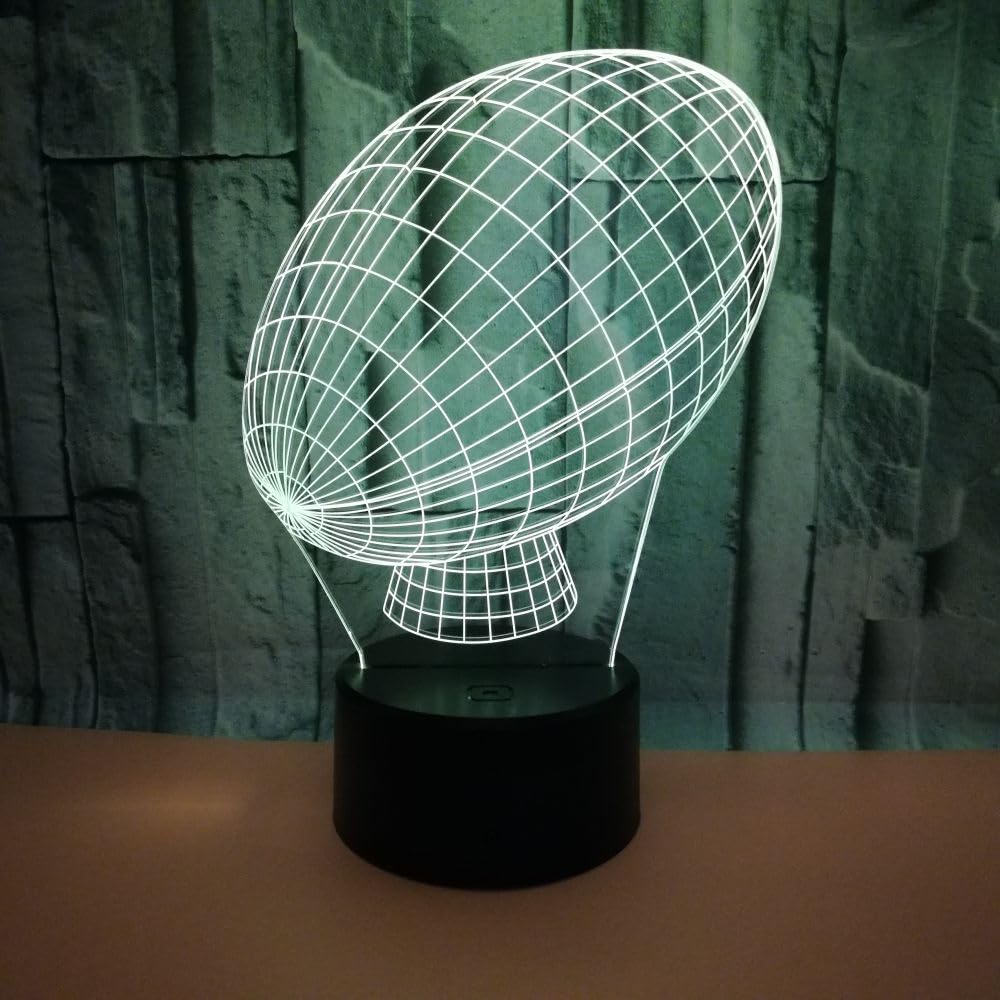 Veilleuse Football 3D - 16 Couleurs Changeantes - Télécommande Et Tactile - Idéale Pour Enfants Sportifs - Cadeau Nuit