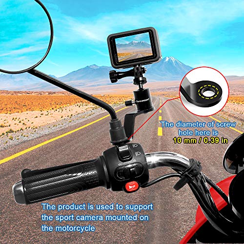 Aluminium Motorfiets Achteruitkijkspiegel Mount 360 ° Roation Metalen Houder Beugel Klem Compatibel voor Max Hero 11/10… - Image 8