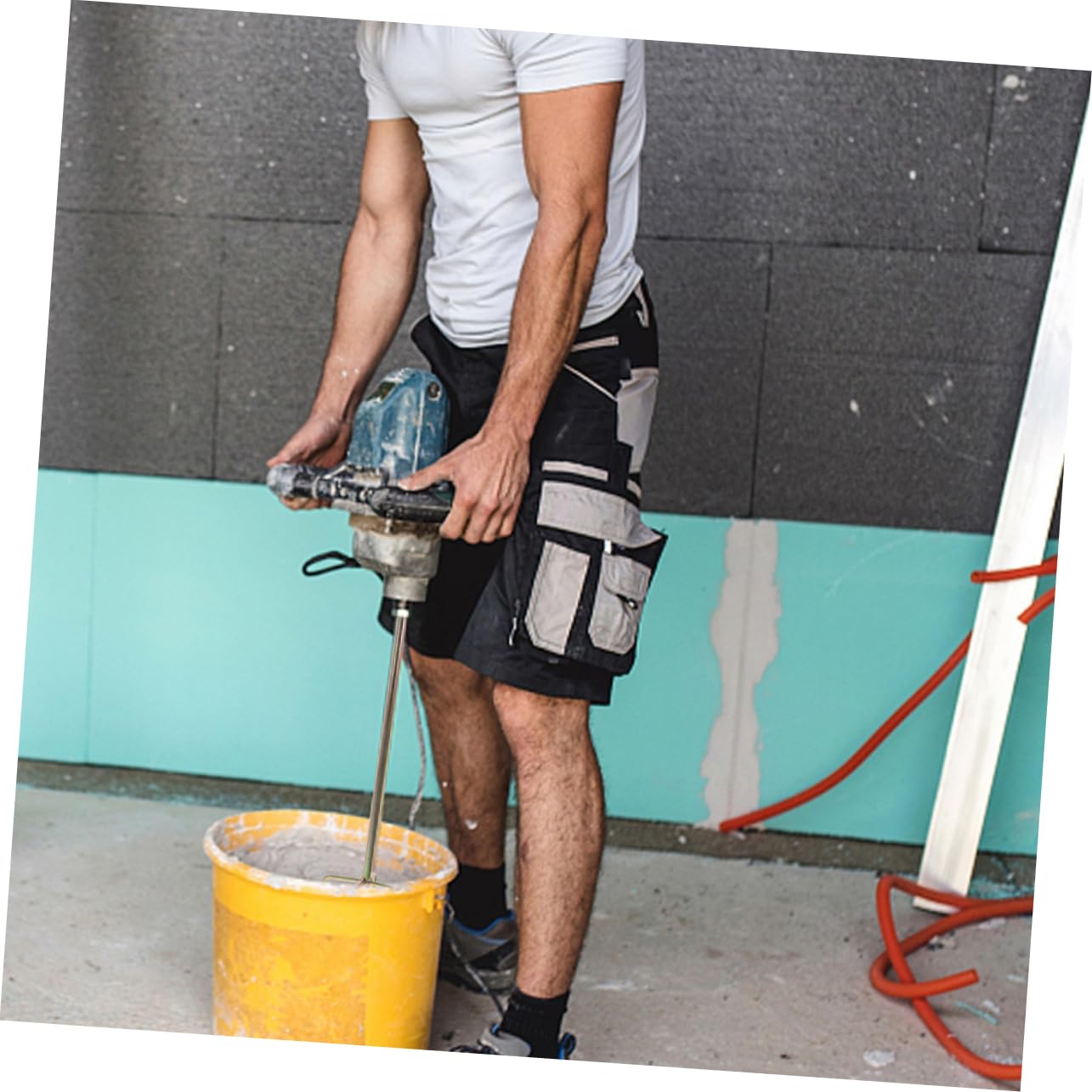 Varilla Compatible Pintura Mezcladora Dorado de Cemento Acero Mezcla y para de Accesorios para Herramienta Duradera Taladros Eléctricos Herramientas Eléctricas