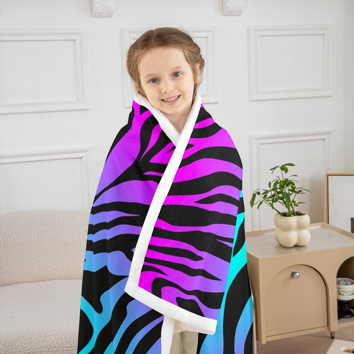 Amazon.com: Erosebridal Animal Print Blanket Teal Blue Zebra Print