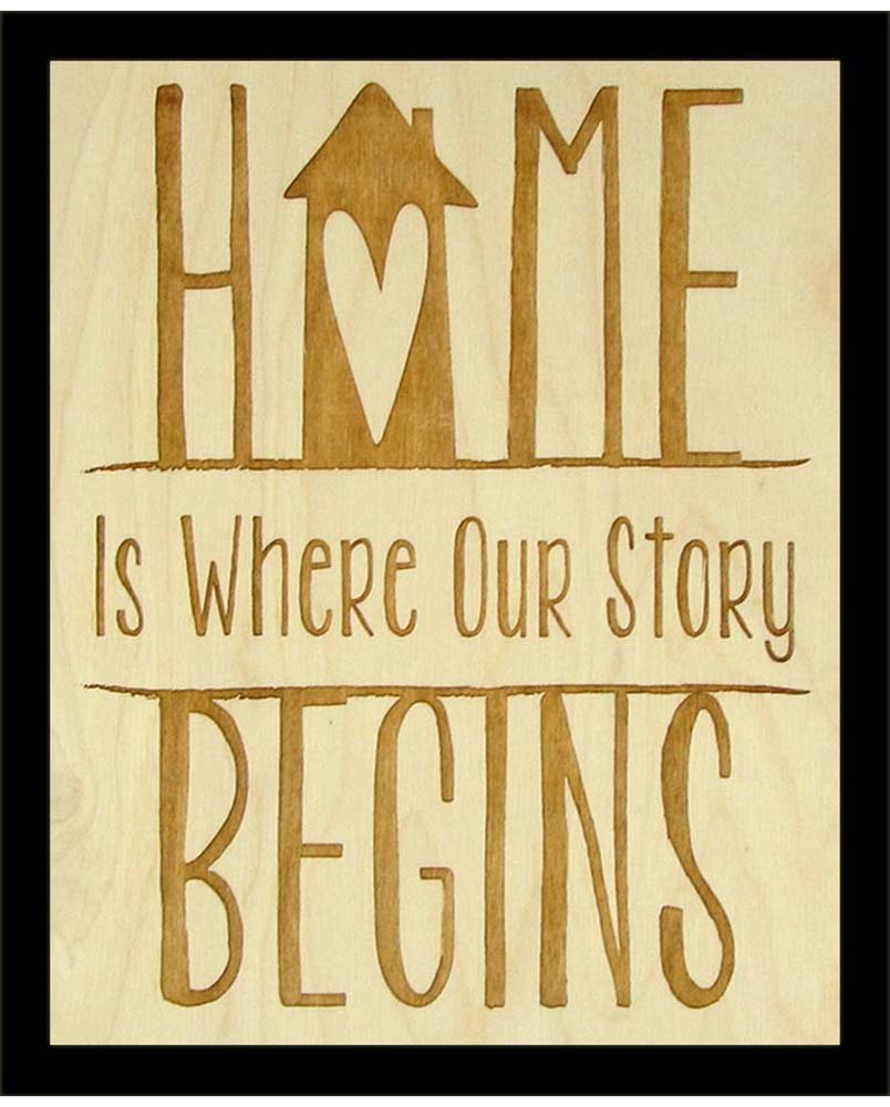 Home is Where our Story Begins Framed Poster, Art Prints For Wall, Home Decoration (Size: 9x11 Inch)