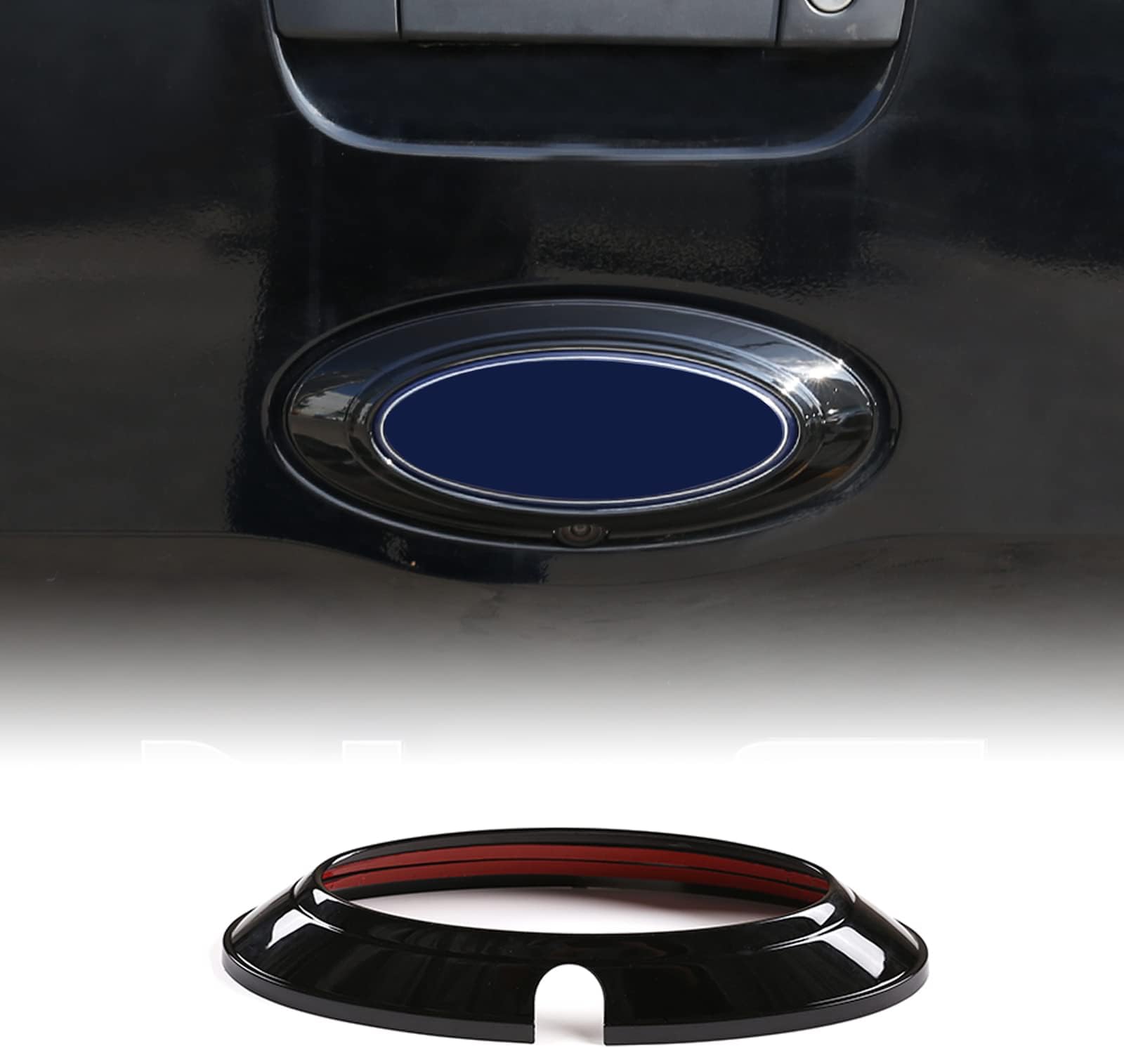 Aunginsy Car Tailgate Emblem Trim Cover Compatible with Ford Ranger 2015-2022 Badge Logo Cover Auto Rear Trunk Back Decor Cover Trim Cover Circle Ring Center Accessories,Piano Black