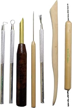 ARTISTS BEST 7-Piece Sculpture Set with Wood & Metal Tips | Ultimate Sculpting Toolkit for Ceramics, Glasswork & Jewelry Making | Ideal for Beginners & Professionals | 12" 30.5 cm Tools