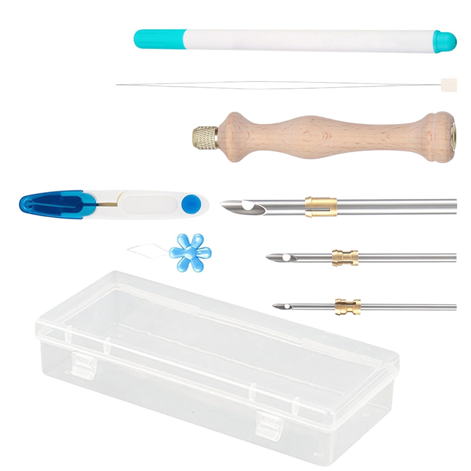 Punch Needle Tool, Punch Needle Kit – Nadelstanz-Set mit Einfädler – Aufbewahrungsbox für Stickereien für Erwachsene und Kinder, enthalten in Osterbastelprojekten