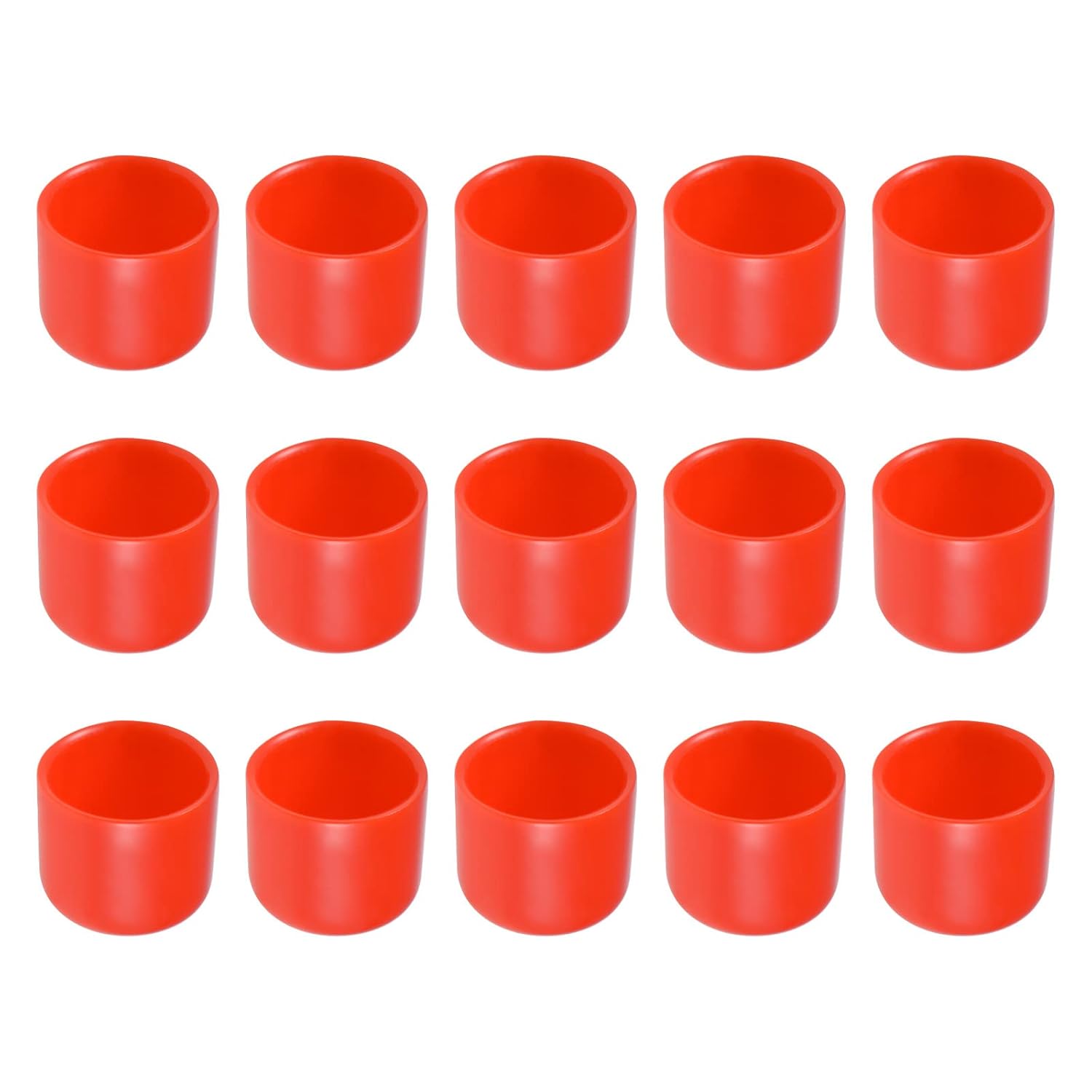 Screw Thread Protector Cover Rubber End Caps, [for Screw, Bolt] - 7/8" ID/Red/15 Pcs