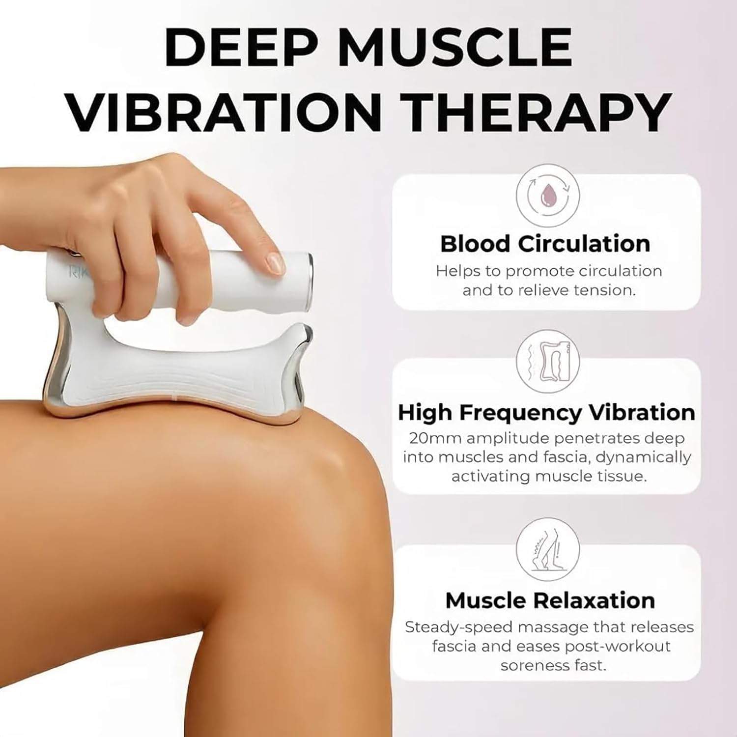 Dispositivo de contorno de cuerpo completo con calor y EMS, raspador muscular calentado for drenaje linfático y masaje de fascia, herramienta eléctrica for esculpir el cuerpo(White)