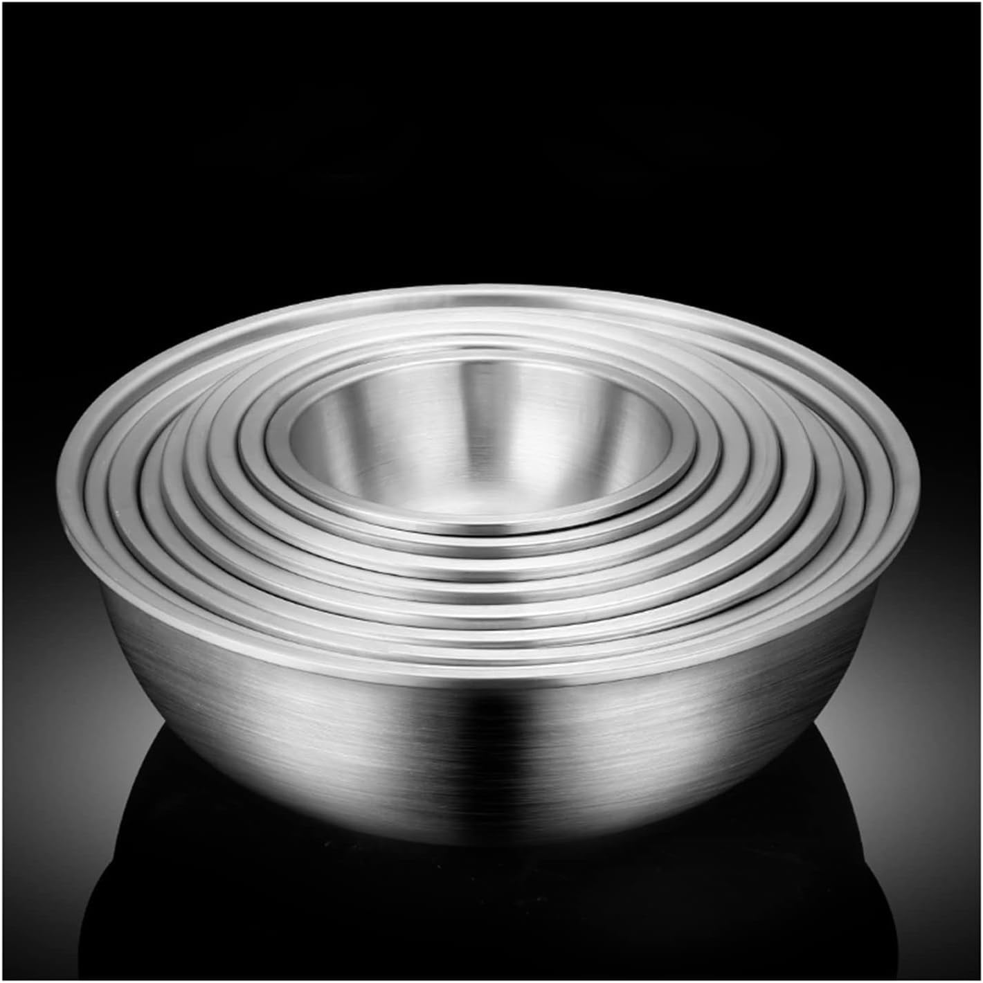 Mixing Bowls, Pots and Bowls 9 Piece Set, 304 Stainless Steel Cooking Baking Barbecue Serving Trays, Induction Cooker Applicable