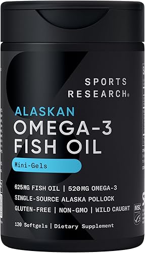 Miniatura 12 de Sports Research Aceite de Pescado Omega 3 de Triple Potencia 1250mg de Abadejo Salvaje de Alaska - Suplemento de Aceite de Pescado Sin Eructos con