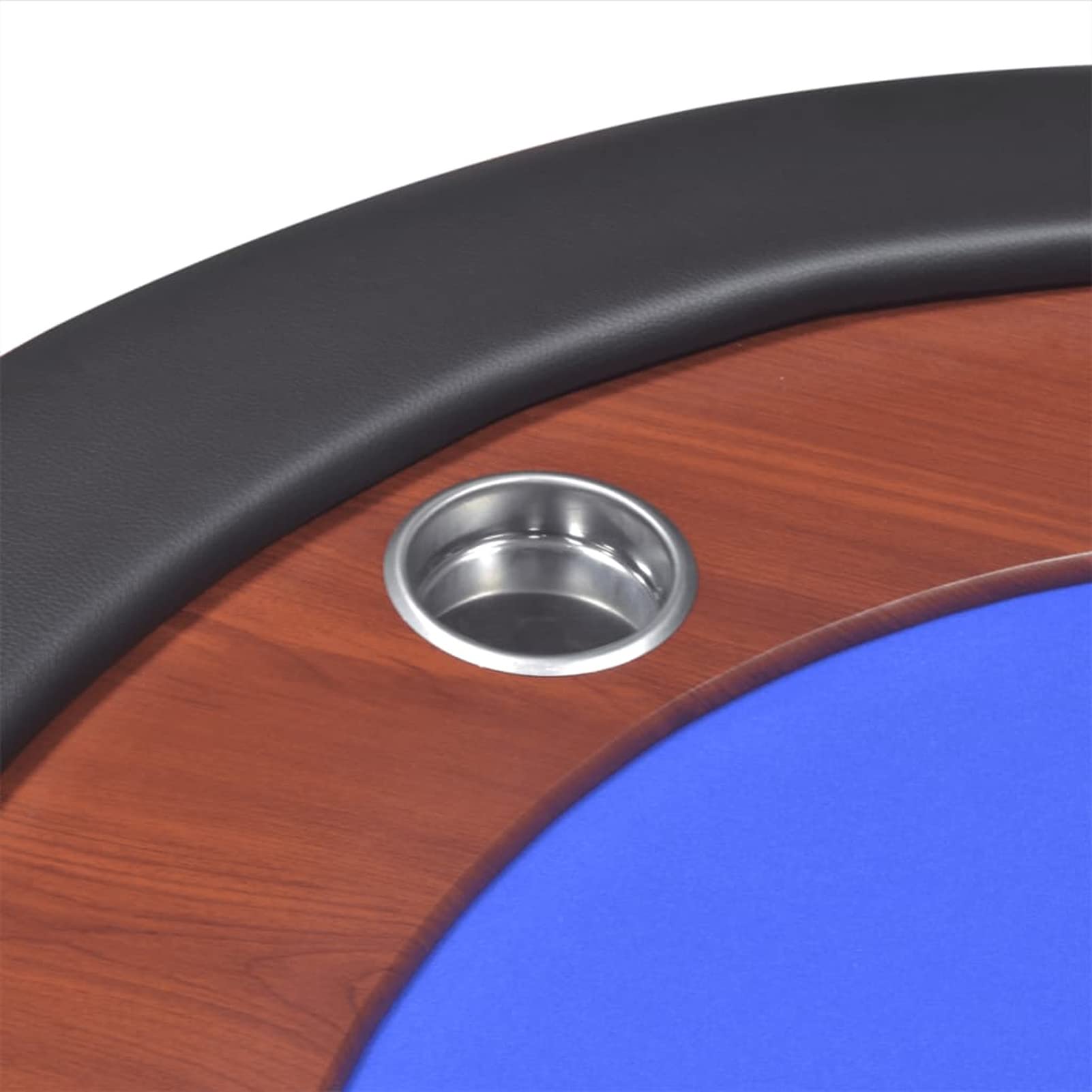 Pokertisch für 10 Spieler mit Dealerbereich und Chipablage, Poker Table, Spieltisch, Blackjack, Poker Tisch, Roulette Tisch, Deko Casino Poker, Blau