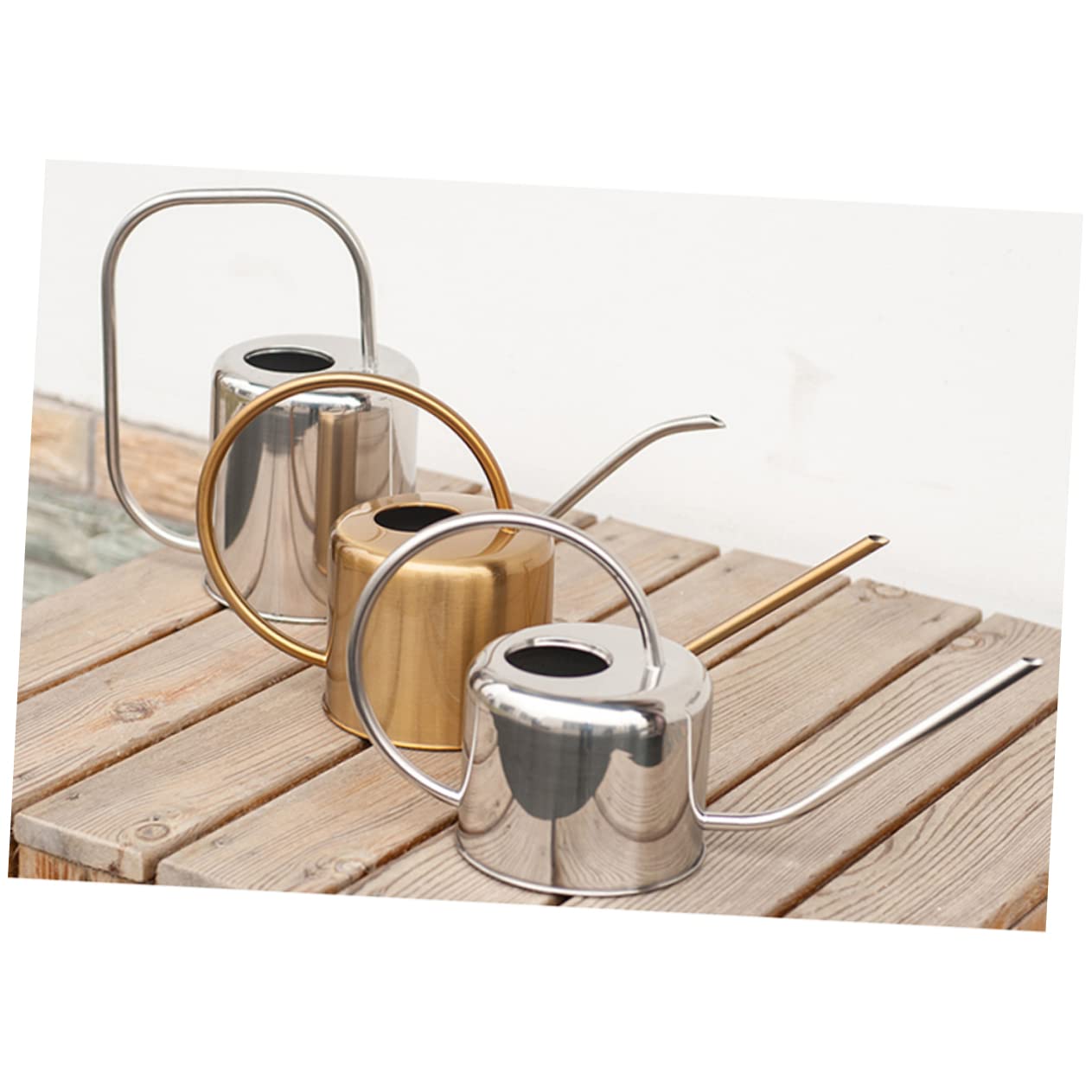 Regaderas for plantas de interior y jardín, con boquilla for riego de plantas de exterior. Elegante regadera de acero inoxidable con boquilla larga for riego de suculentas y plantas de interior.