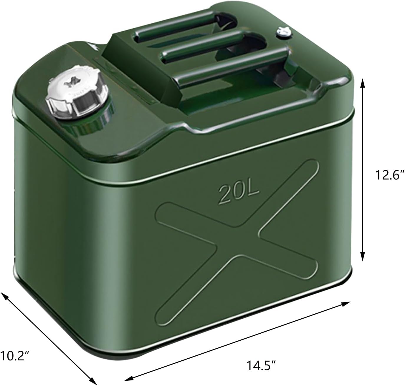 20L 5 Gallon Metal Water Can with Flexible Spout Water Container Water Can for Garden Equipment,Travel and Camping