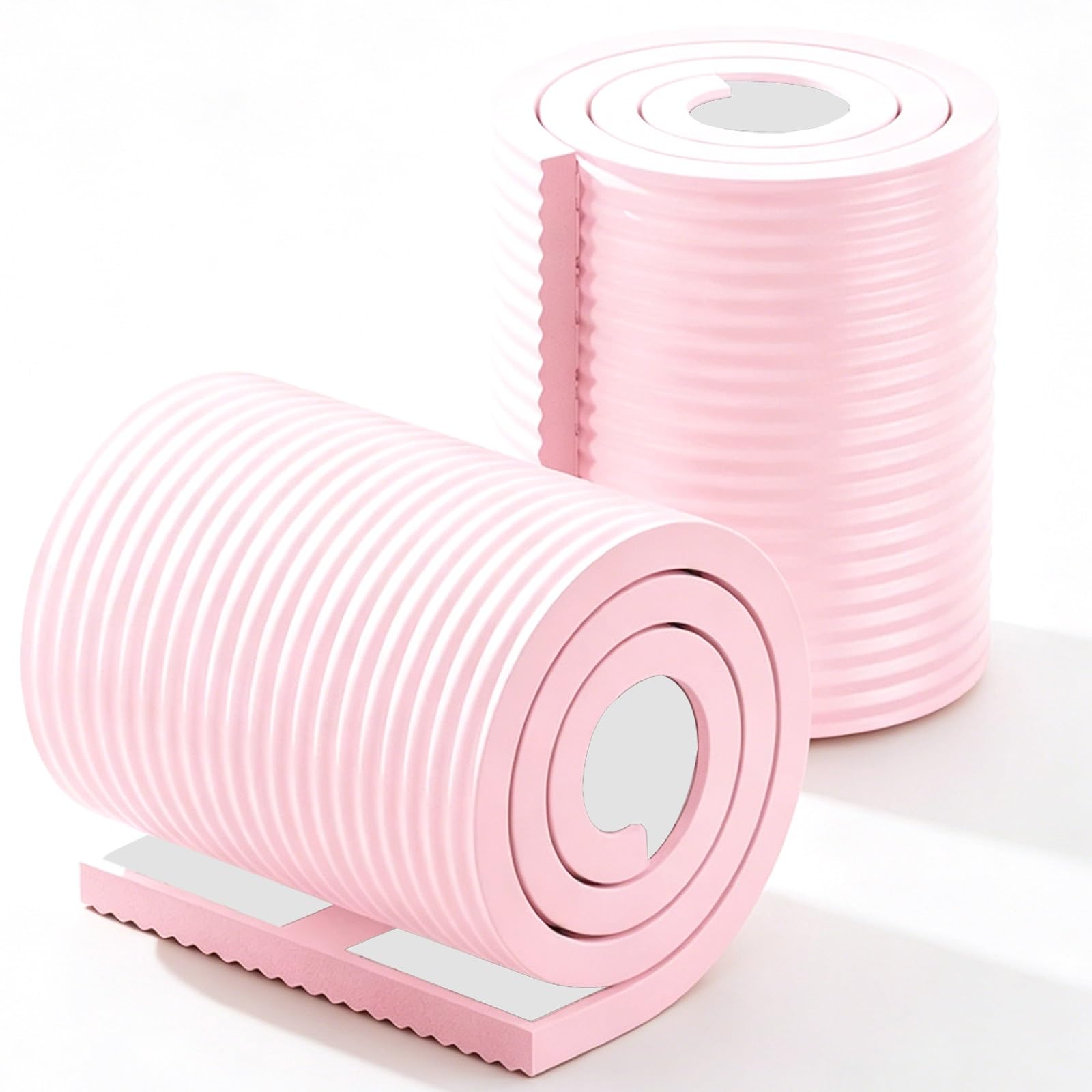 8in Wide Rubber Corner Guards, NBR, Soft and Thick, Edge Protector with Adhesive Backing, for Furniture Warehouse Racks Shelves(Pink,5m/16.4ft)