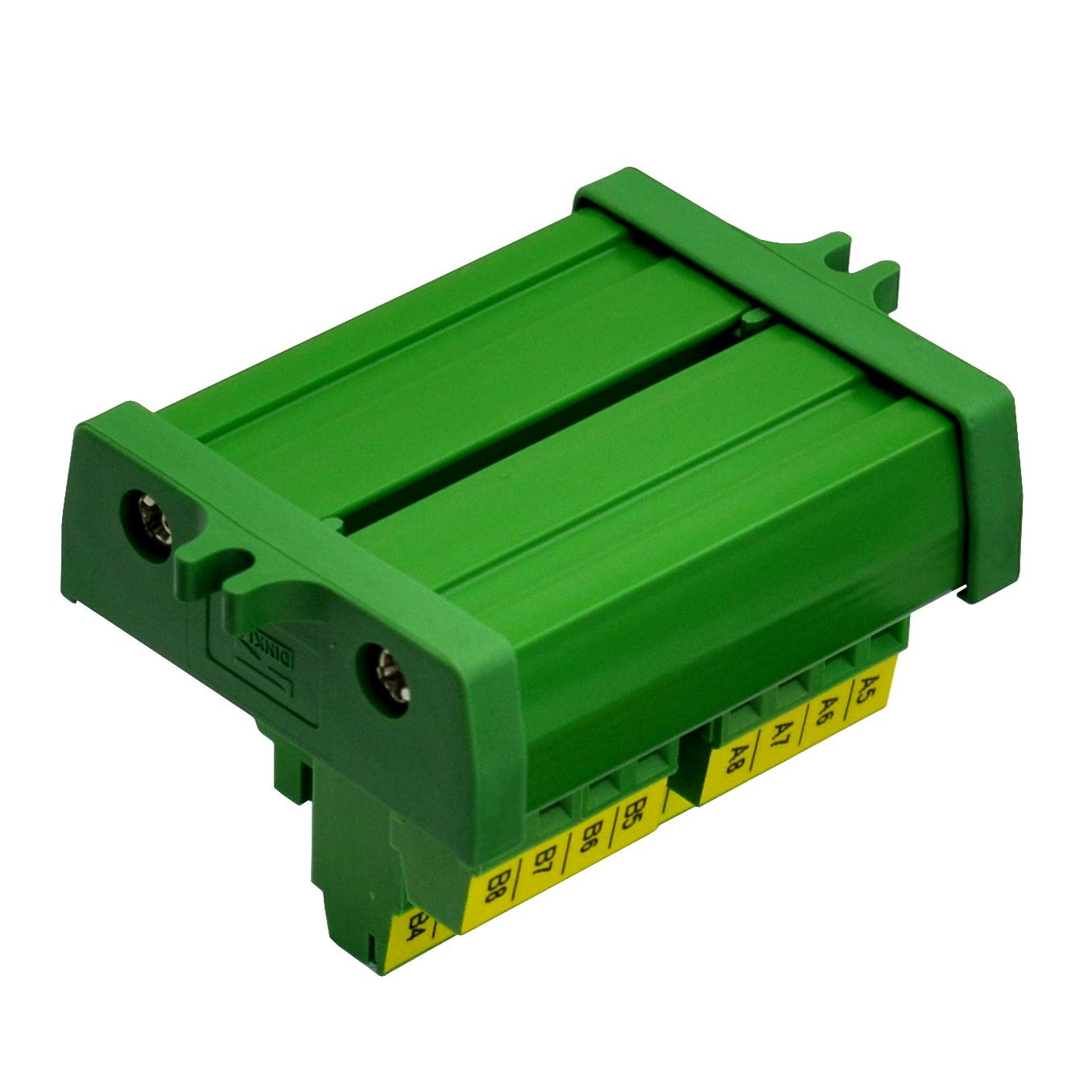 DIN Rail Mount 2x8 Position Screw Terminal Block - Power Distribution Module, 250V 40A, 35mm Rail Compatible