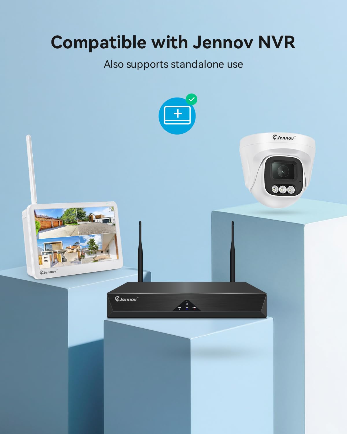Jennov 5MP Cámara Vigilancia WiFi Exterior Seguimiento Automático Grabación 24/7