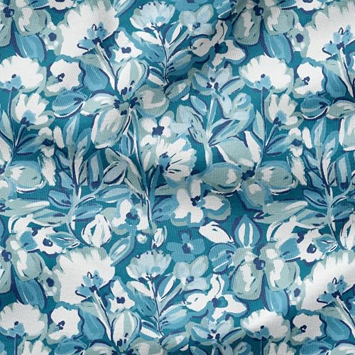 Image of Arden Outdoor Foam Deep Seat Cushion Set, 4-Pack, 24x24, Premium High-Density Foam, Never Flattens, Weather-Proof for Patio Chair Sofa Couch, Aqua Blue Fusion Floral