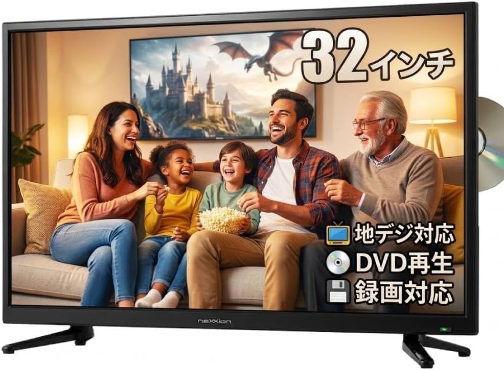 Amazon | テレビ 32型 DVDプレーヤー内蔵 HDD内蔵 録画機能付き 液晶