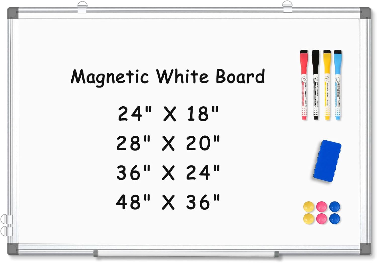 AMUSIGHT DoubleSided Whiteboard, 30" x 20" Dry Erase Board