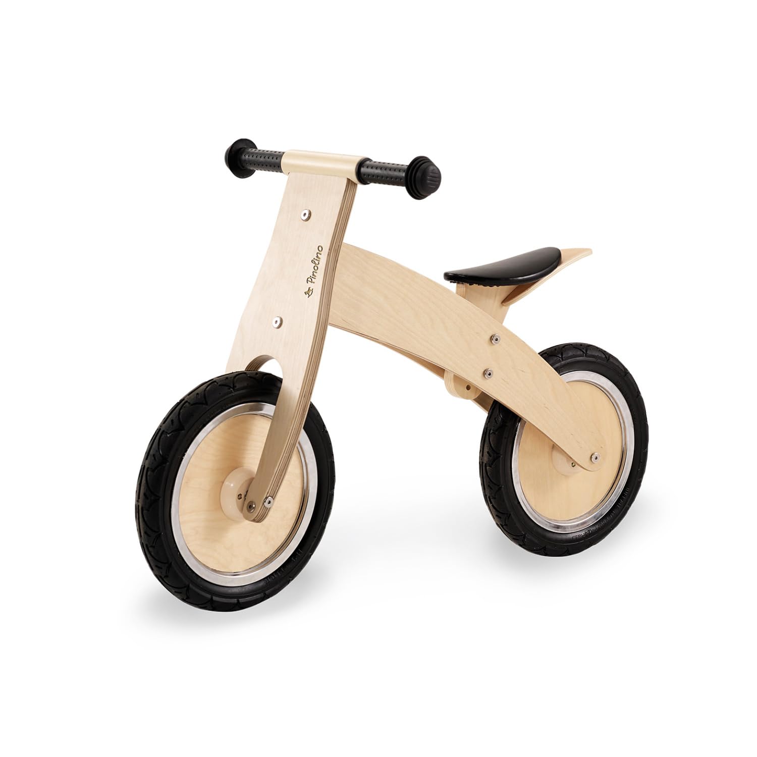 Pinolino 239471 Lino Balance Bike, Laccato Trasparente, in Legno, Pneumatici Non Piatti, Convertibile da Chopper a Balance Bike, per Bambini di età Compresa tra 2 e 5 Anni Naturale 85 x 38 x 55