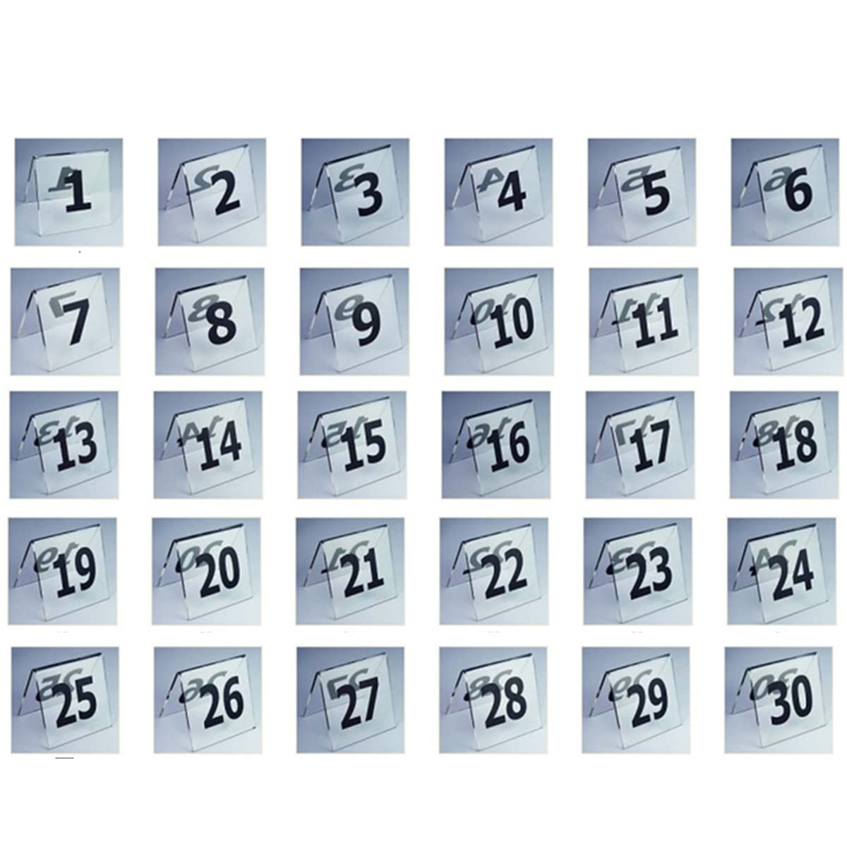 Números de Mesa Tarjetas Signos Boda, Tarjetas de acrílico Transparente for Mesa de Boda, 1-20/50/100, con números Impresos, de 3 x 3 Pulgadas, for Bodas, Aniversarios(1 to 20)