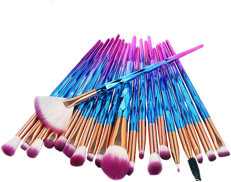 Conjunto KOLIGHT com 20 pincéis de maquiagem para olhos, sobrancelhas, lábios e rosto, roxo