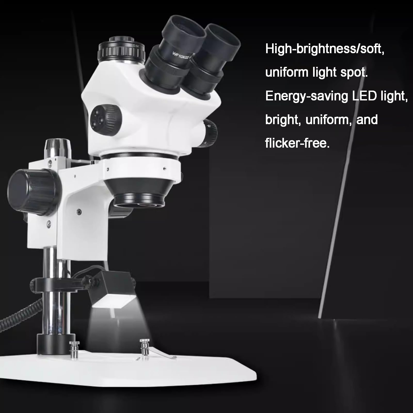 Mikroskop LED regulowane źródło światła bocznego, 48 LED pomocnicze światło wypełniające z regulacją jasności, 7000-7500 K do oświetlenia mikroskopu stereo
