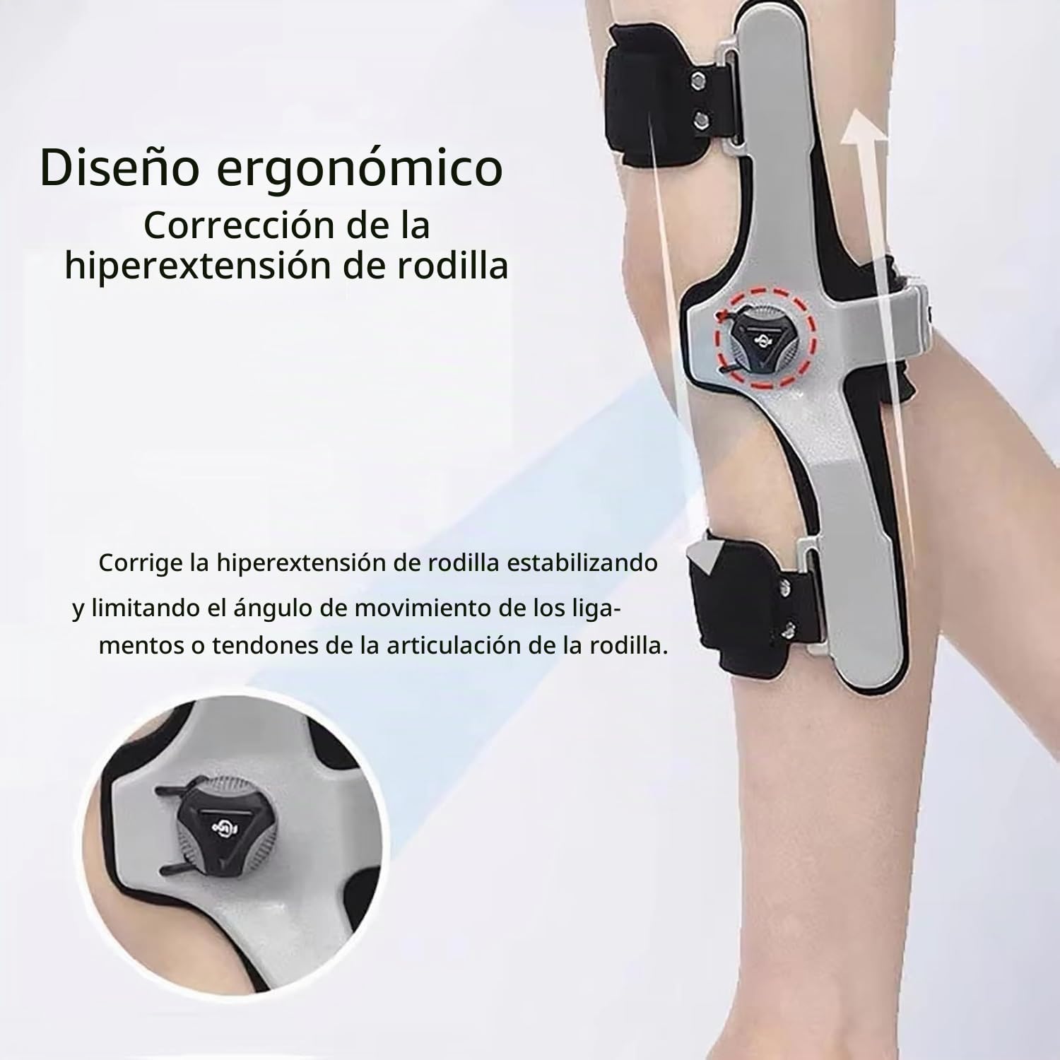 Genérico Inmovilizador de Rodilla Ajustable, órtesis de hiperextensión de Rodilla, órtesis de Rodilla Fija, órtesis de fijación for abducción de Rodilla hemipléjica(Left Knee Black,XL)