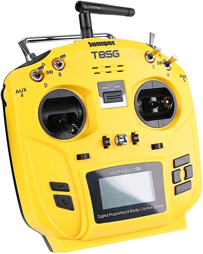 LITEBEE Multi-Protocol Transmitter Jumper T8SG V2 Transmitter (12CH 2.4G Multi-Protocol Compact Transmitter Built in 4-in-1 RF Module) for Flsky Frsky DSM2 Walkera Futaba - Mode 2 Left Hand Throttle