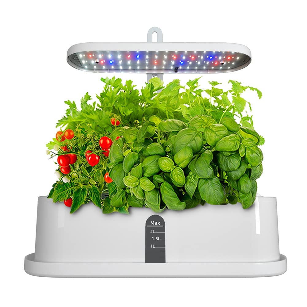 Sistema de cultivo hidropónico Kit de jardín de hierbas para interiores de 9 cápsulas con luz de crecimiento LED de 15 W Temporizador automático Kits de germinación Maceta de jardín inteligente ajusta
