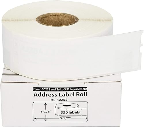 HOUSELABELS DYMO 30252 - Etiquetas de dirección compatibles (1-18 pulgadas x 3-12 pulgadas) con adhesivo extraíble compatible con Rollo, algunas