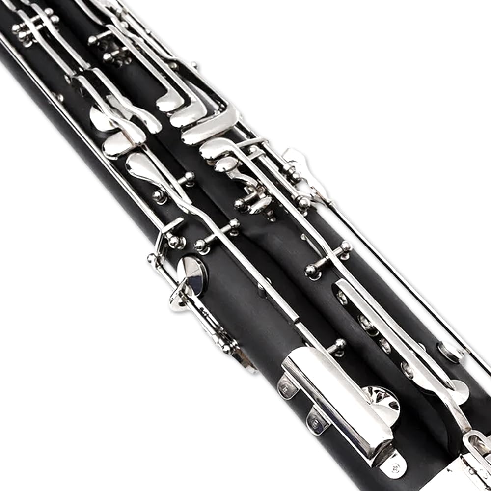 Fagott C-Schlüssel 26 Tasten, versilbertes Ahornholz/synthetisches Holz, Blasinstrument mit Etui, Zubehör-Set für Studenten, Anfänger, Fortgeschrittene (synthetisches Holz)