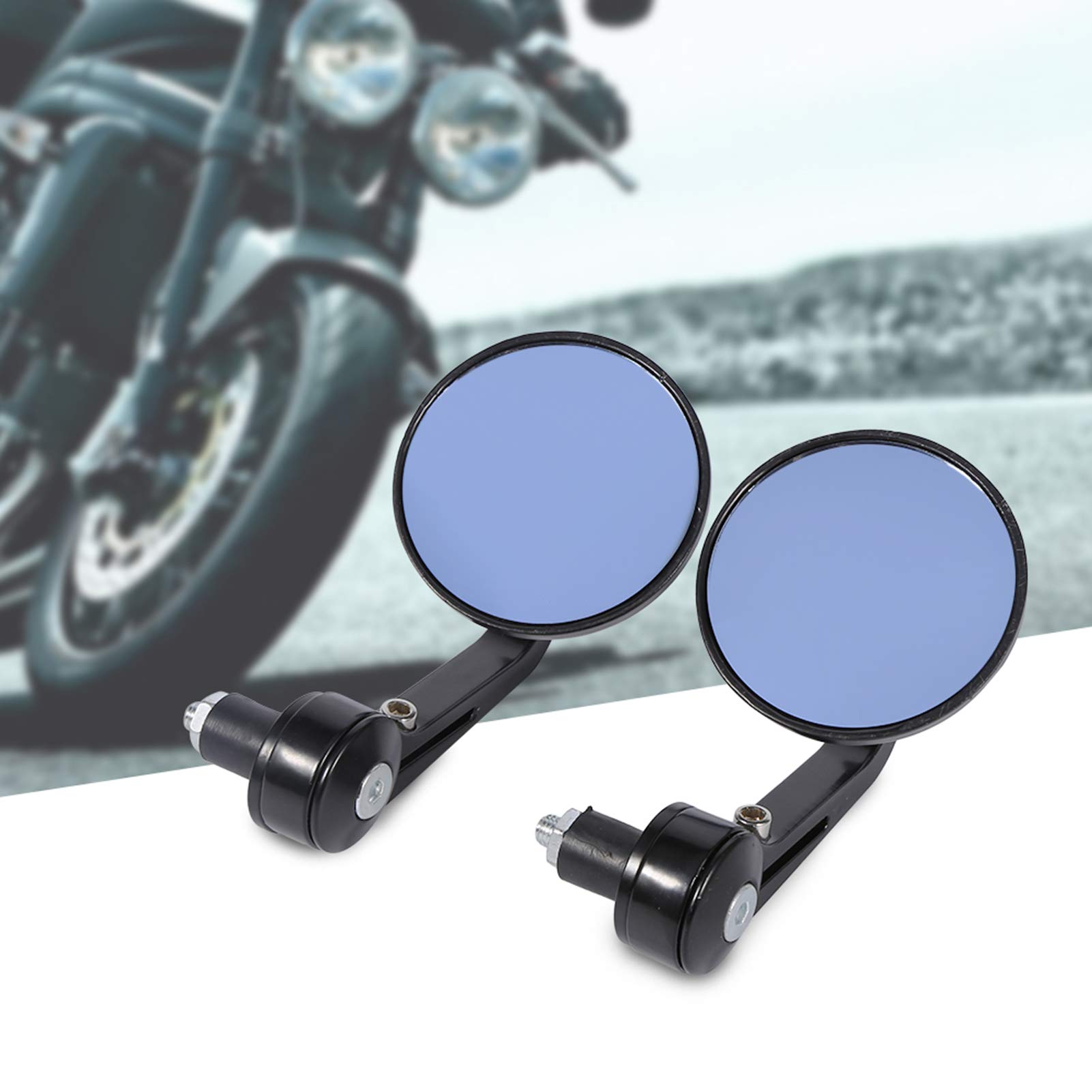 Rétroviseur pour moto 7/8" universel rond guidon extrémités rétroviseurs latéraux chromés