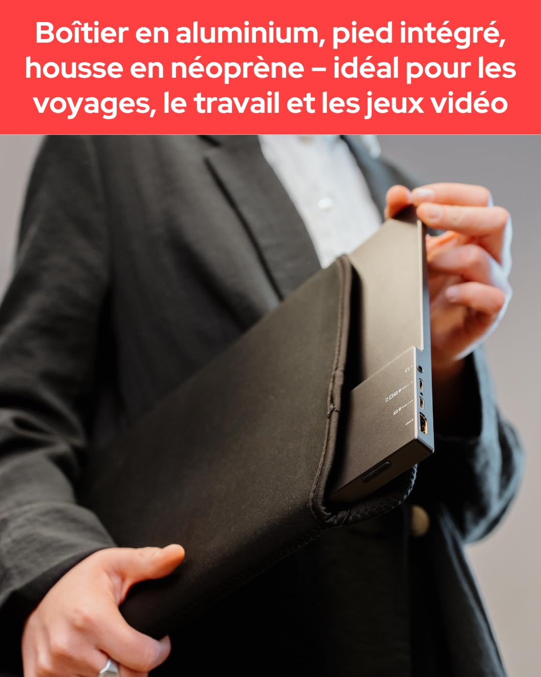 Verbatim écran Portable Tactile PMT-14, Moniteur Externe 14", écran Full HD pour Ordinateur Portable, Tablette, Smartphone, PS5 ou Nintendo Switch avec Ports USB-A, USB-C et HDMI, Noir