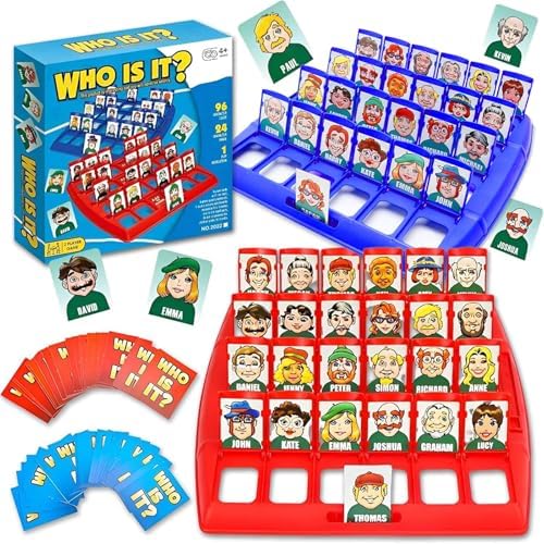 HOKYYCC Wer Ist Es Spiel, Doppelt Wer Bin Ich Spiel, Tragbar Brettspiele | Reisespiele, Geeignet für Kinder ab 6 Jahren, Eltern-Kind-Familienpartyspiele