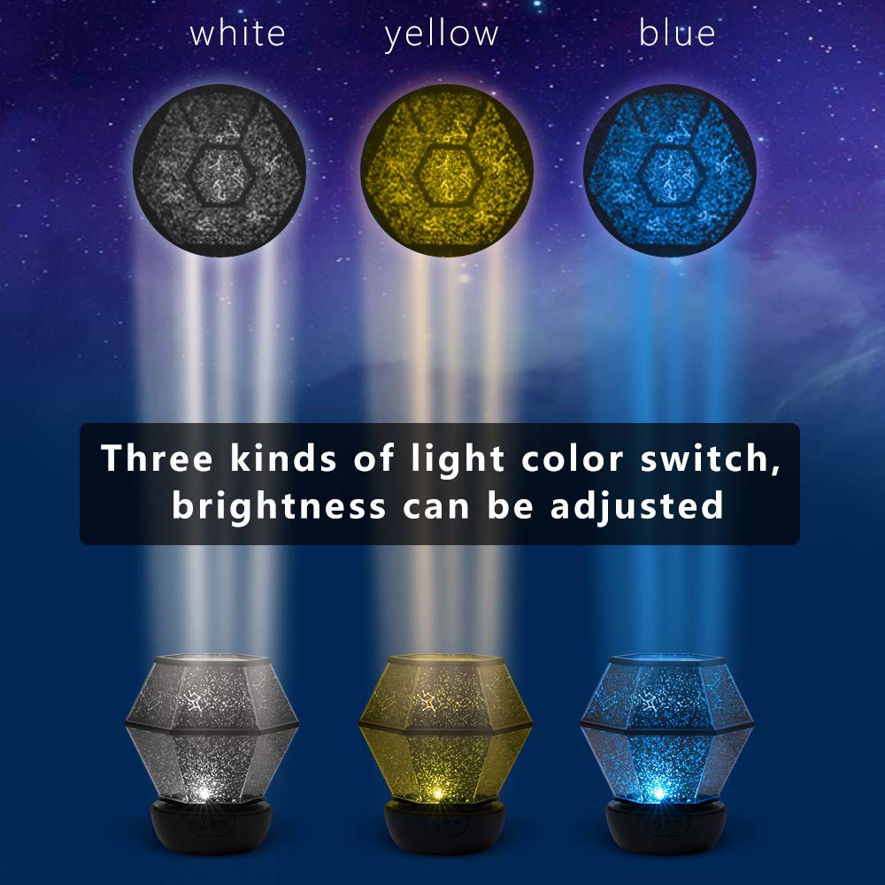 Star Night Light Projector for Kids,360°Rotating,USB Cable Star peojector lamp for Decorating Birthdays, Christmas Party, Best Gift for Baby’s Bedroom