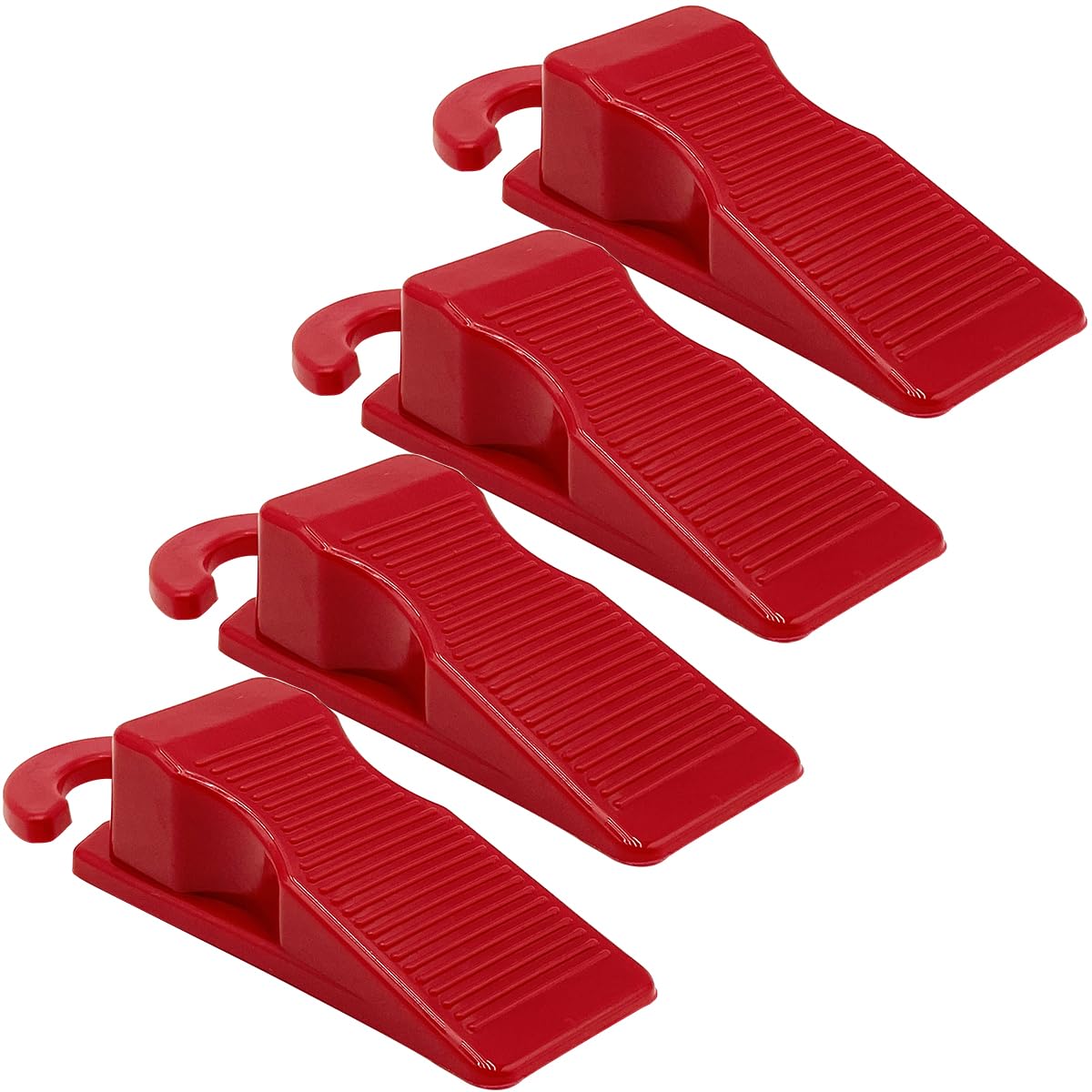 Yilushenghua Red Door Stoppers For Bottom Of Door,Rubber Door Stopper Wedge,Cute Door Stop With Handle,Heavy Duty Doorstop 4 Pack,