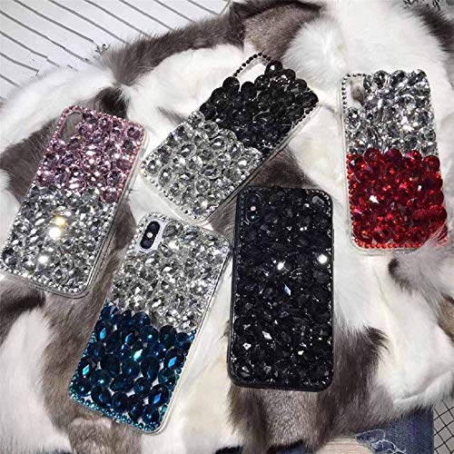 Case For Zte Blade A52 Lite,Zte Blade A52 Lite Case,3D Handmade Sparkle Stunning Stones Crystal Diamond Bling Glitter Phone Case For Zte Blade A52 Lite (B White/Black) #TOP1
