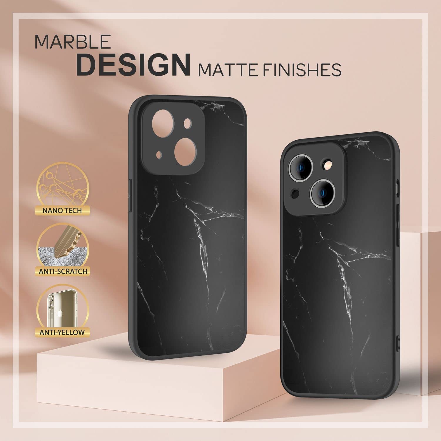 NALIA Cover Opaco Aspetto Carbonio copatibile con iPhone 14 Pro ax