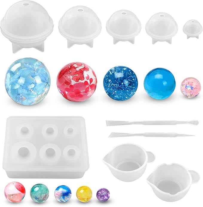 15 Stück Silikonformen Für Epoxidharz - Rund, Herz, Oval Für Schmuck DIY