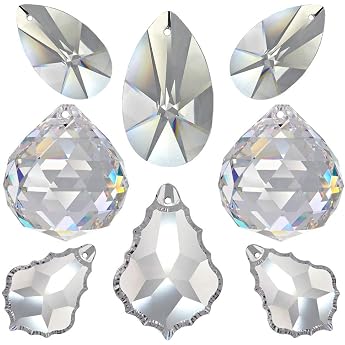Feng Shui Rainbow Crystal Set 38-50 mm Crystal 30% PbO Suncatcher 8-Piece