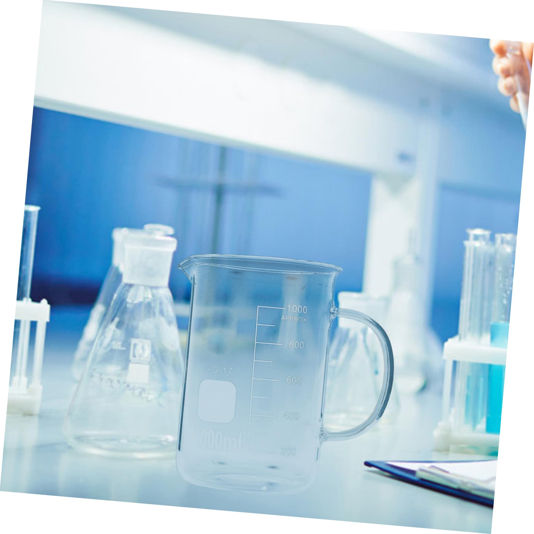 SOLUSTRE 2stücke Glass Beaker Mug Mit Henkel Messbecher Für Präzise Flüssigkeitsmessungen Labor Und Küche Hochtemperaturbeständiges Transparentes Glas Mit Ausgießöffnung