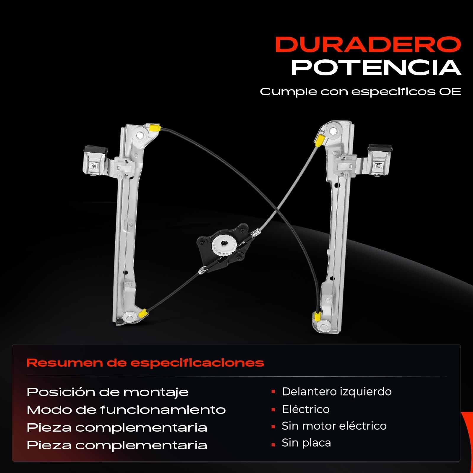 Frankberg Elevalunas Mecanismo elevalunas Eléctrico sin Motor Delantero izquierdo Sin placa 4/5-Puerta Compatible con 159 939 Replace# 71740175, 350103191300