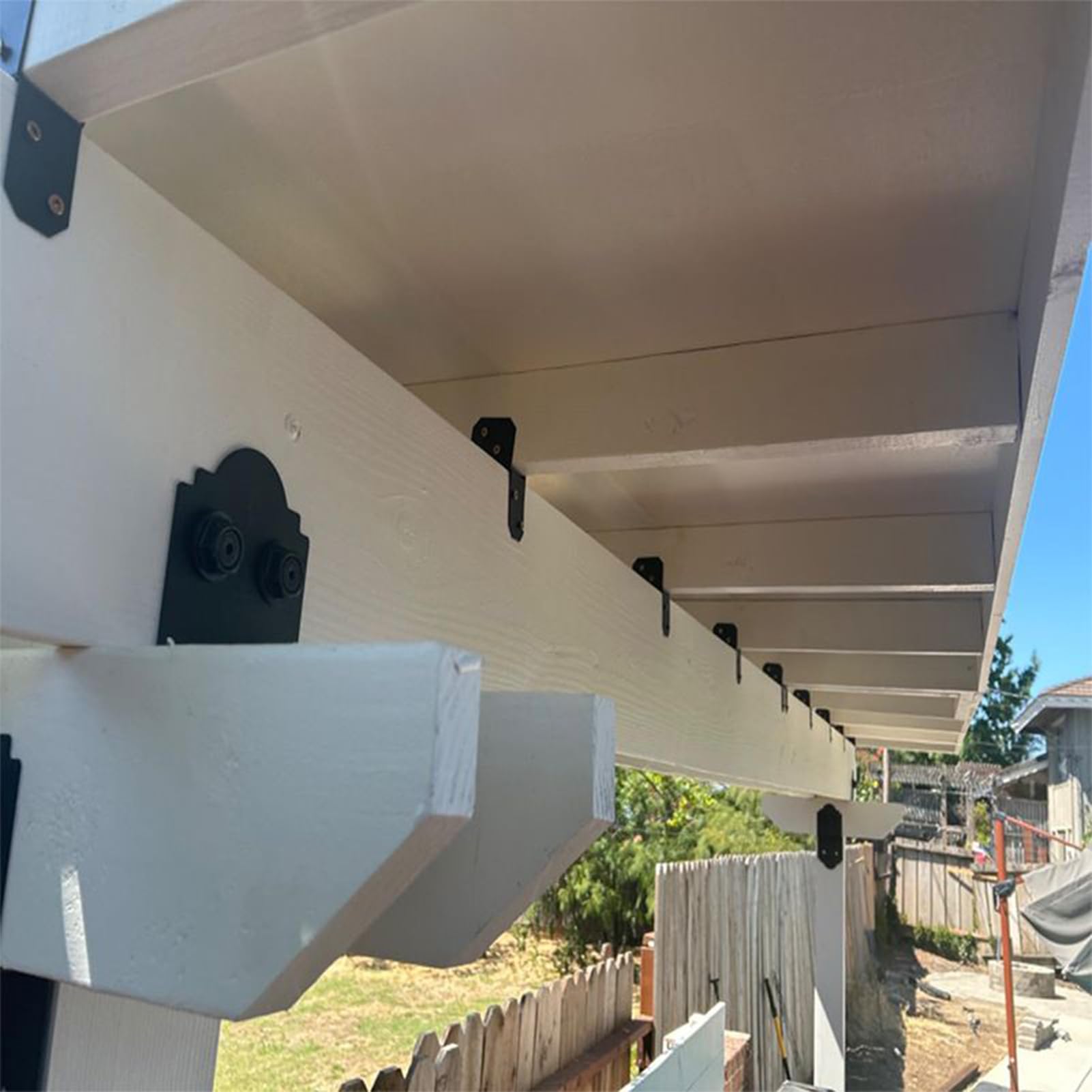 Supporti per 4x4 Legno 4 Pezzi Connettore Paletto Trave Aggancio Tetto | Rinforzo per Carichi Pesanti per Travi ad Alta Resistenza per Patio Carport Giardino Gazebo Recinto
